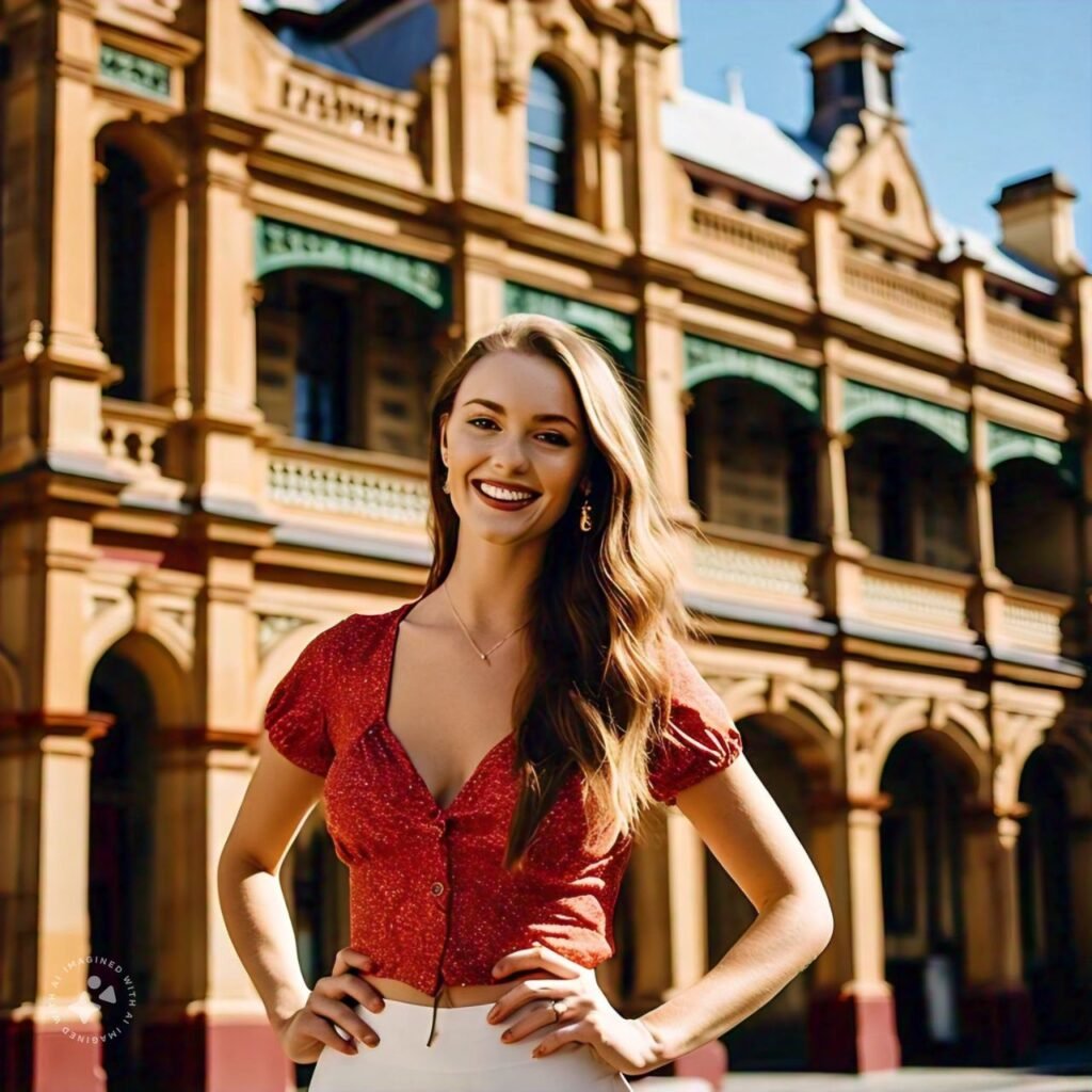 Woman in Historic buildings 