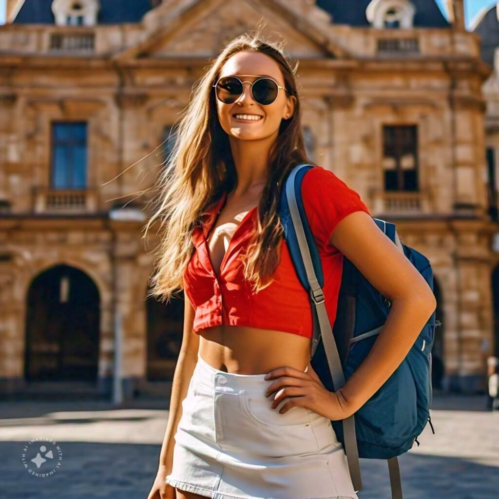 Woman in Historic buildings