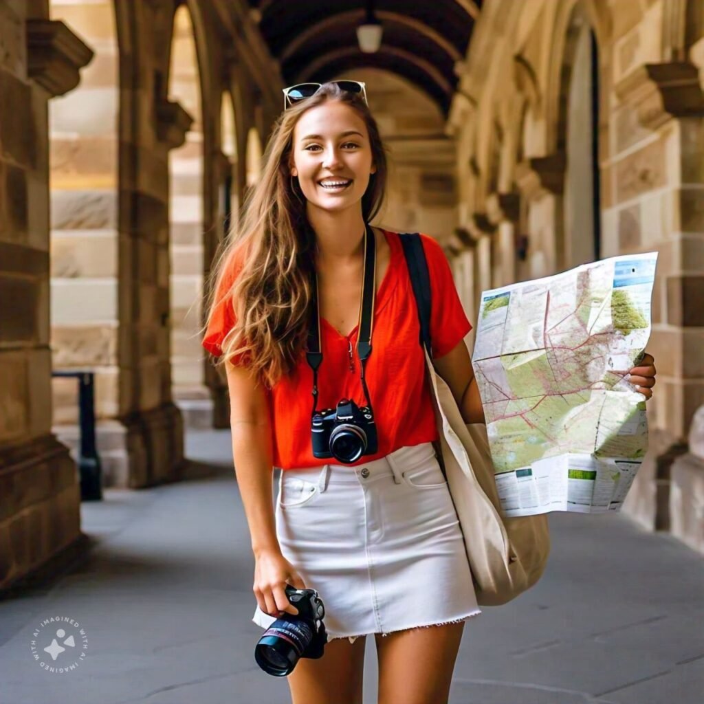 Woman in Historic buildings