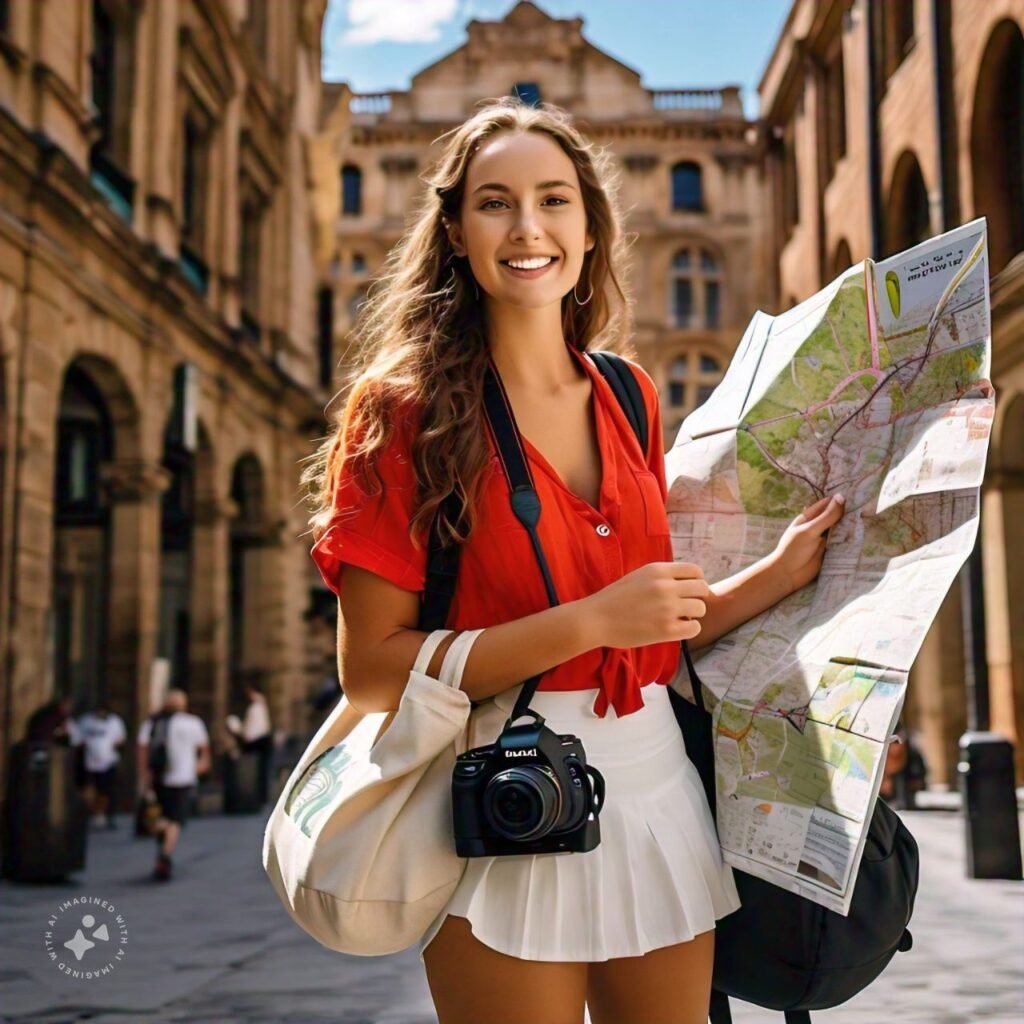 Woman in Historic buildings