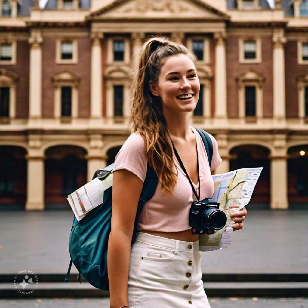 Woman in Historic buildings